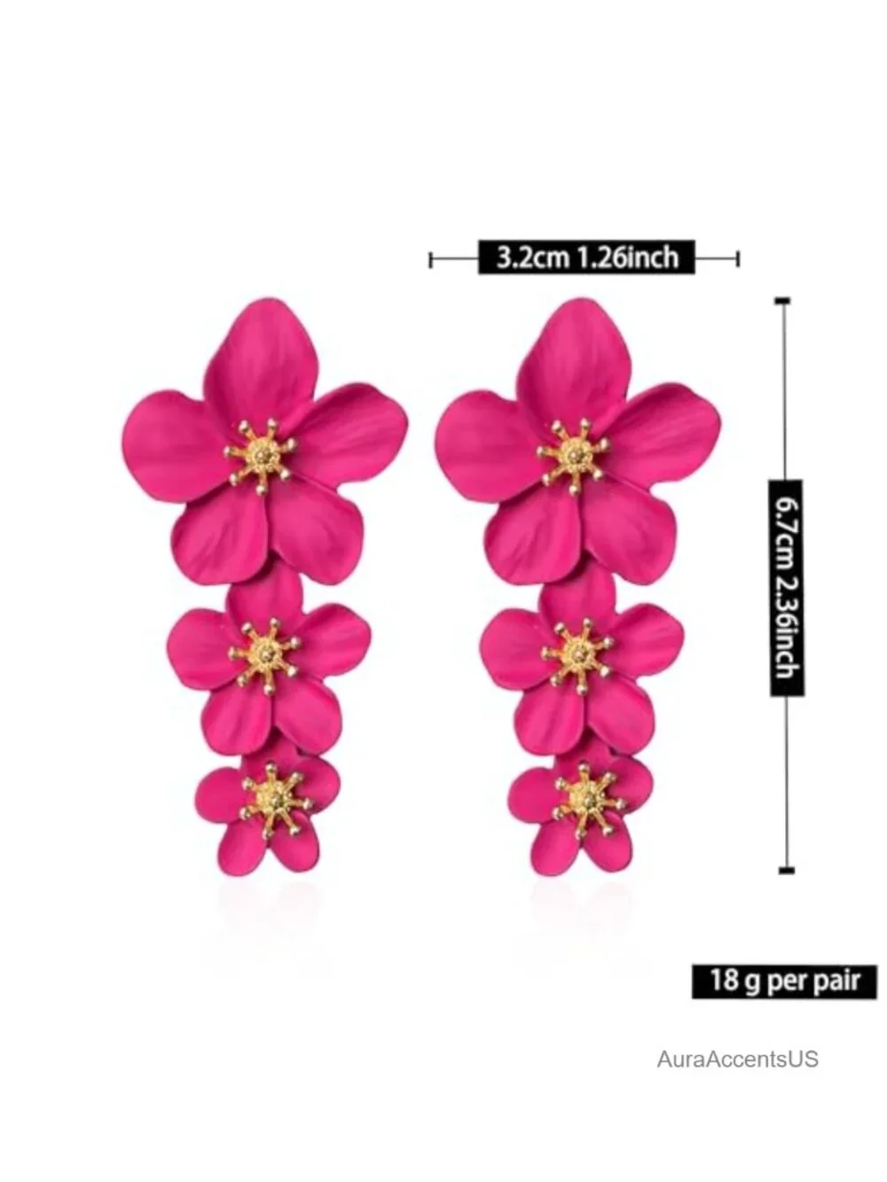 Three Layer Flower Earrings Boho Statement Dangle Earrings Gift